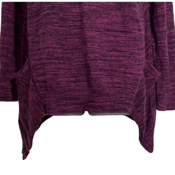 Logo Lori Goldstein Shark Bite Purple Marled Sweater Size Medium - Picture 9 of 12
